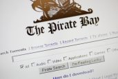 Bucharest, Romania - January 10, 2012: The Pirate Bay website main page is displayed on a computer screen. The Pirate Bay is a Swedish website which hosts magnet links and .torrent files.