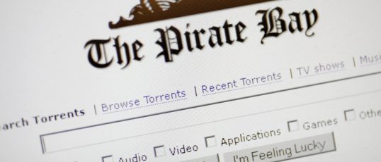 Bucharest, Romania - January 10, 2012: The Pirate Bay website main page is displayed on a computer screen. The Pirate Bay is a Swedish website which hosts magnet links and .torrent files.
